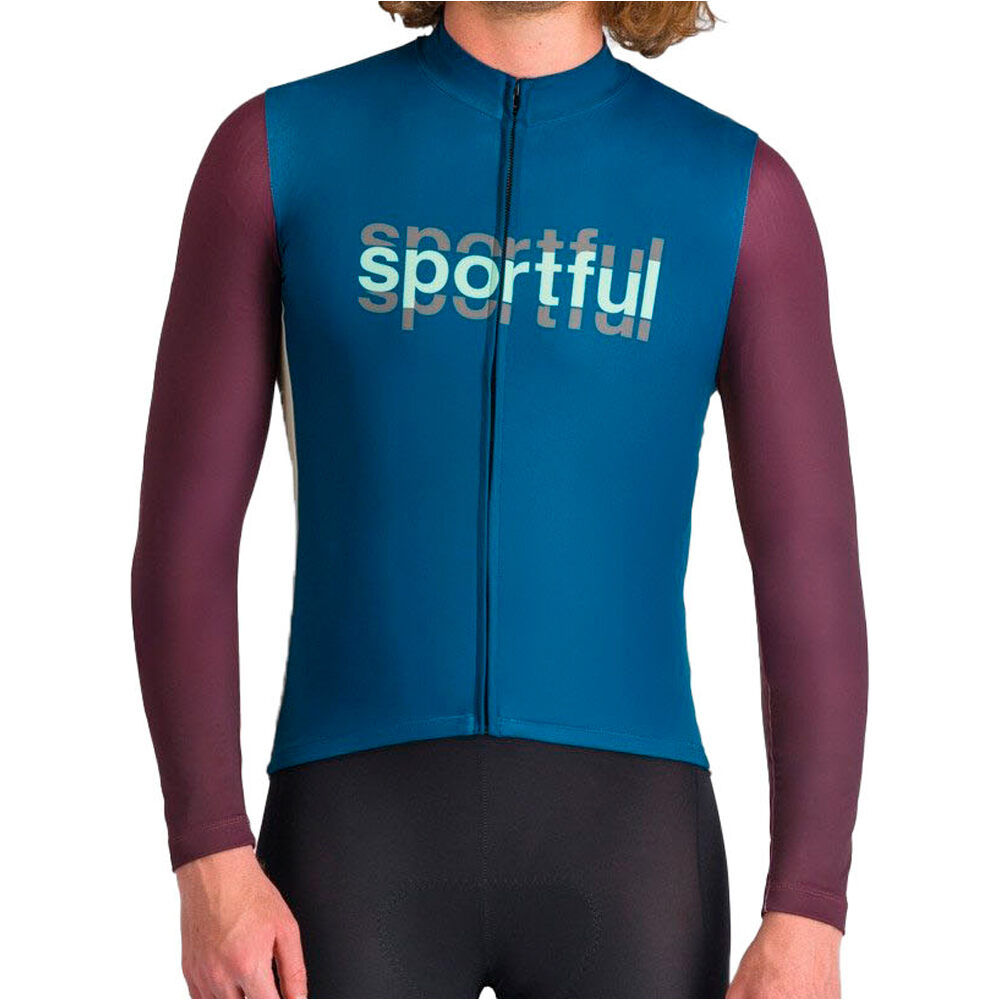 Supergiara logo thermal maillot manga larga hombre Azul (M)
