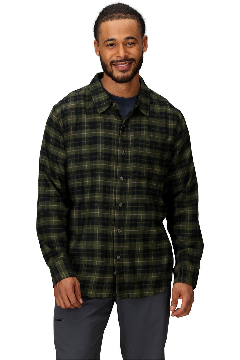 Marmot rsuh creek lightweight flannel camisa montaña manga larga hombre