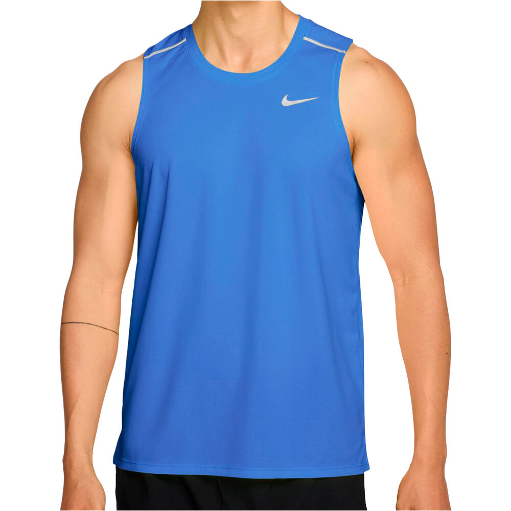 Dri-fit miler camiseta entrenamiento tirantes hombre Azul (M)