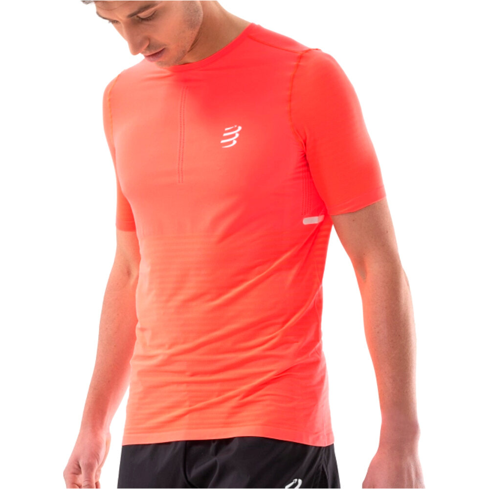 Pro racing camisetas trail running manga corta hombre Rojo (L)