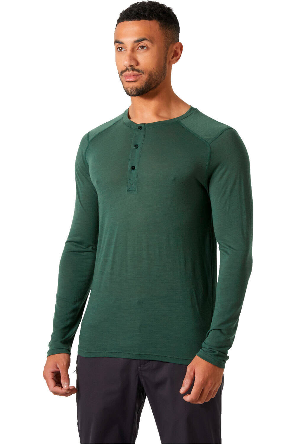 Durawool henley camiseta térmica manga larga hombre Verde (S)