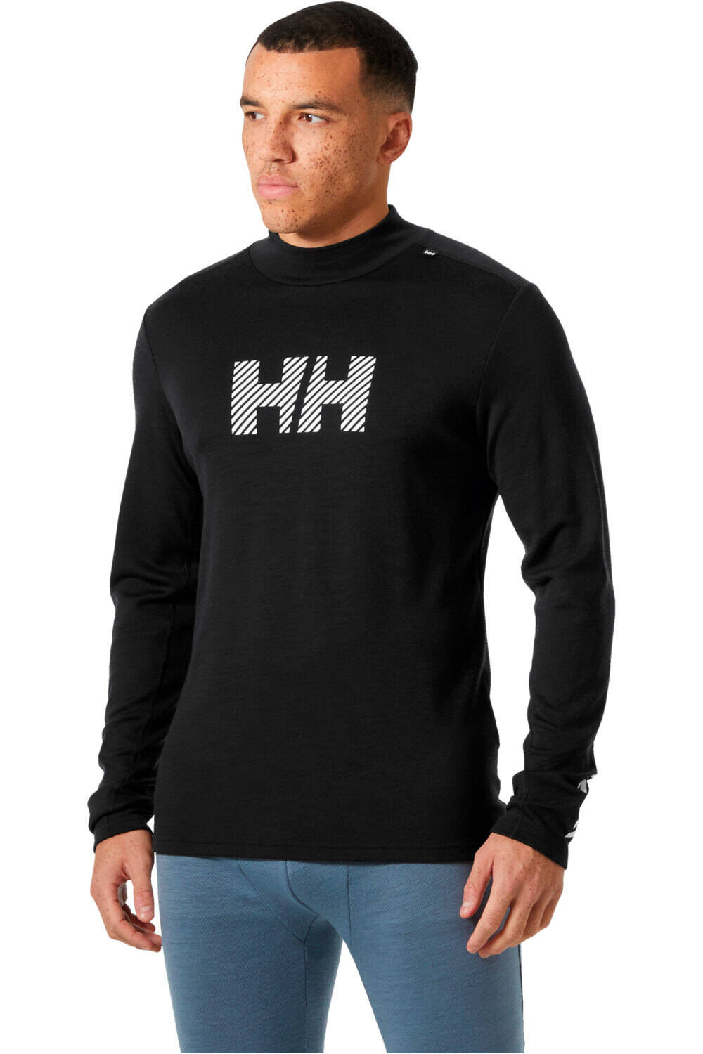 Lifa merino midweight logo camiseta térmica manga larga hombre Negro (XXL)