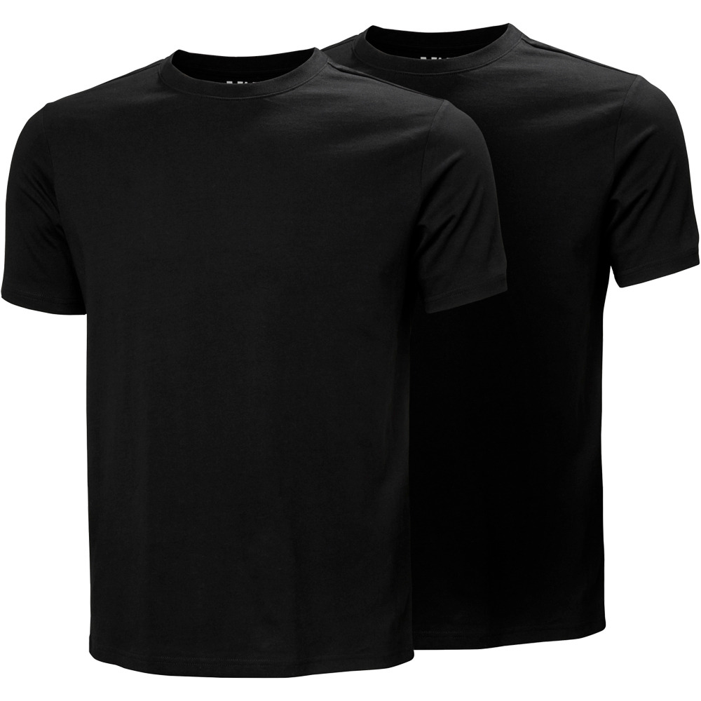 Pack cotton t camiseta manga corta hombre Negro (L)