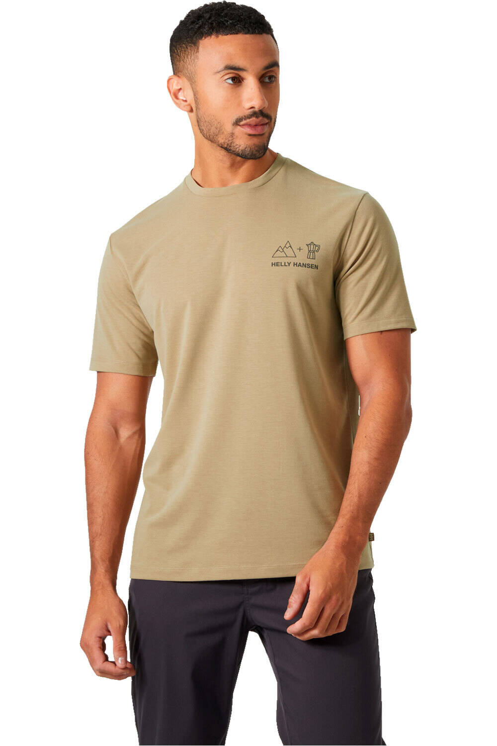 Skog graphic camiseta montaña manga corta hombre Marron (S)