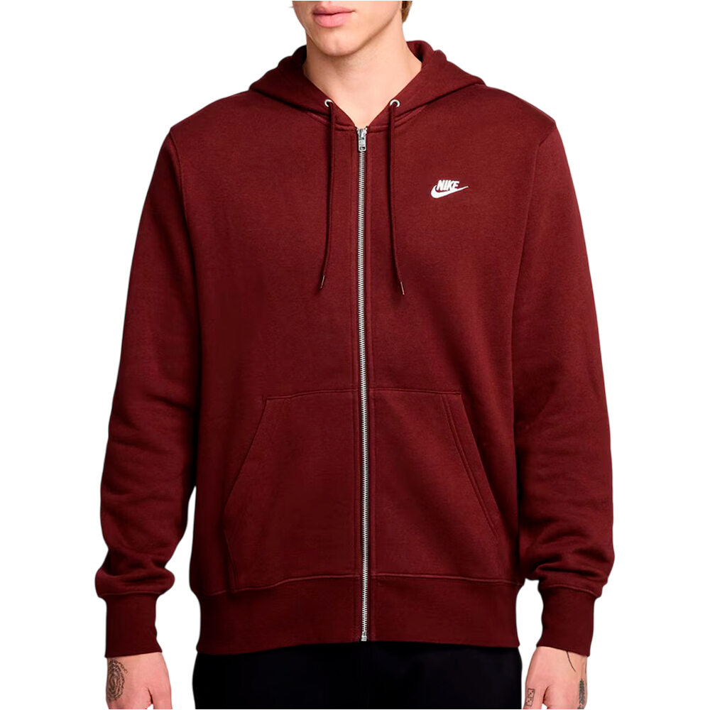 M nk club bb fz hoodie sudadera hombre Rojo (M)