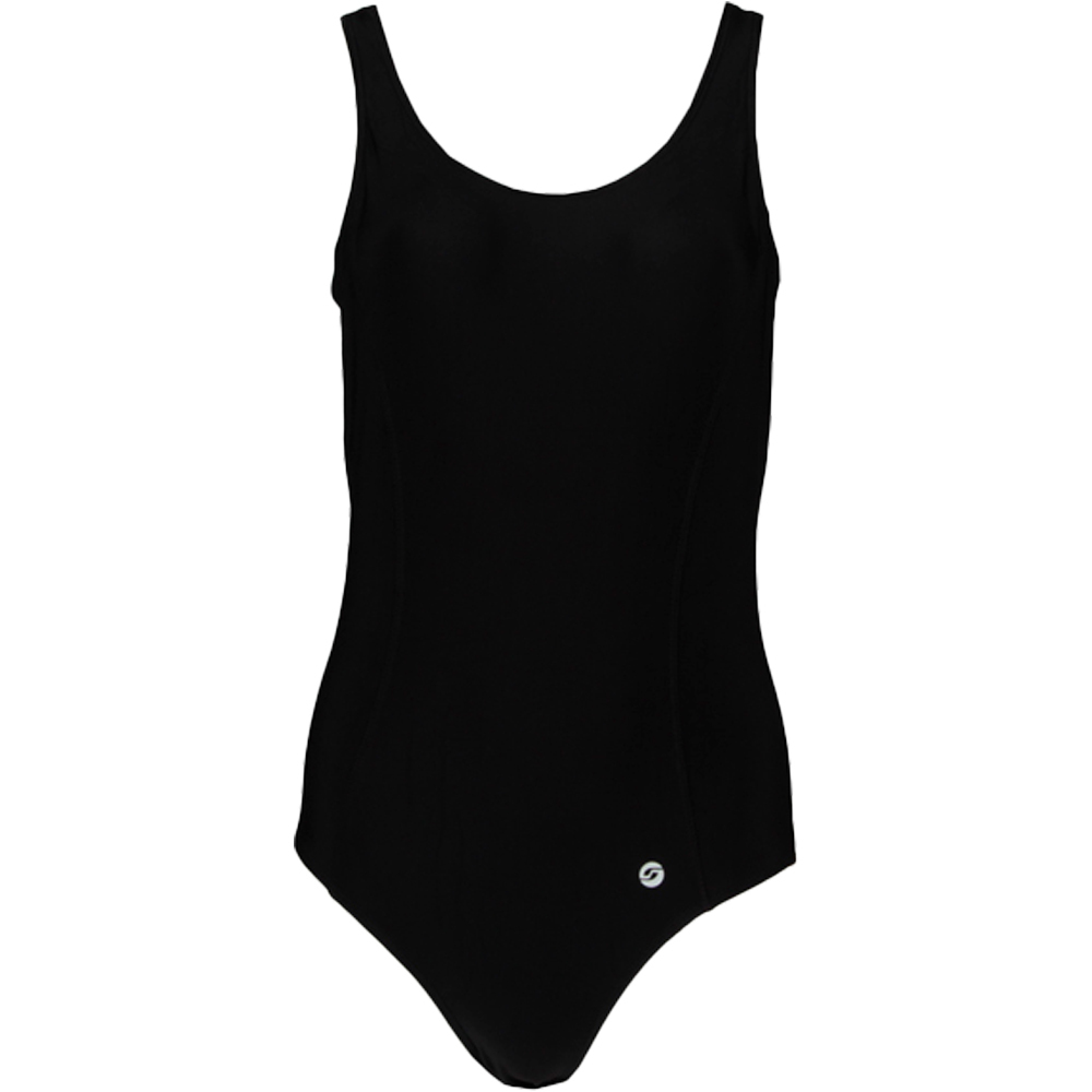 Solid classic bañador natación mujer Negro (36)