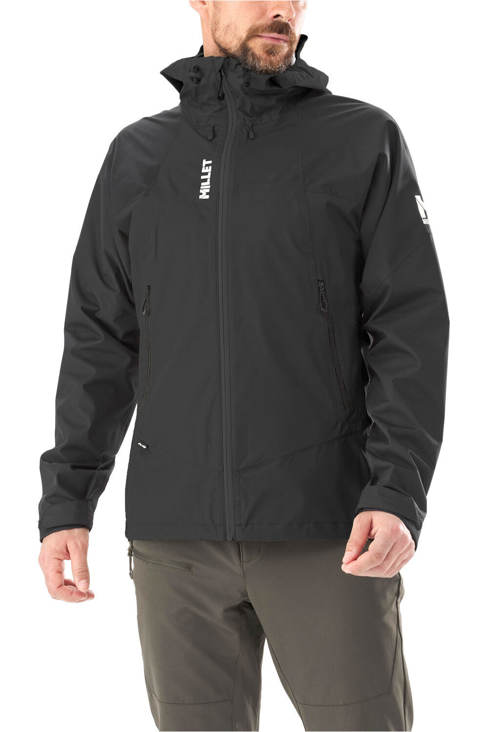 Fitz roy chaqueta impermeable hombre Negro (XL)