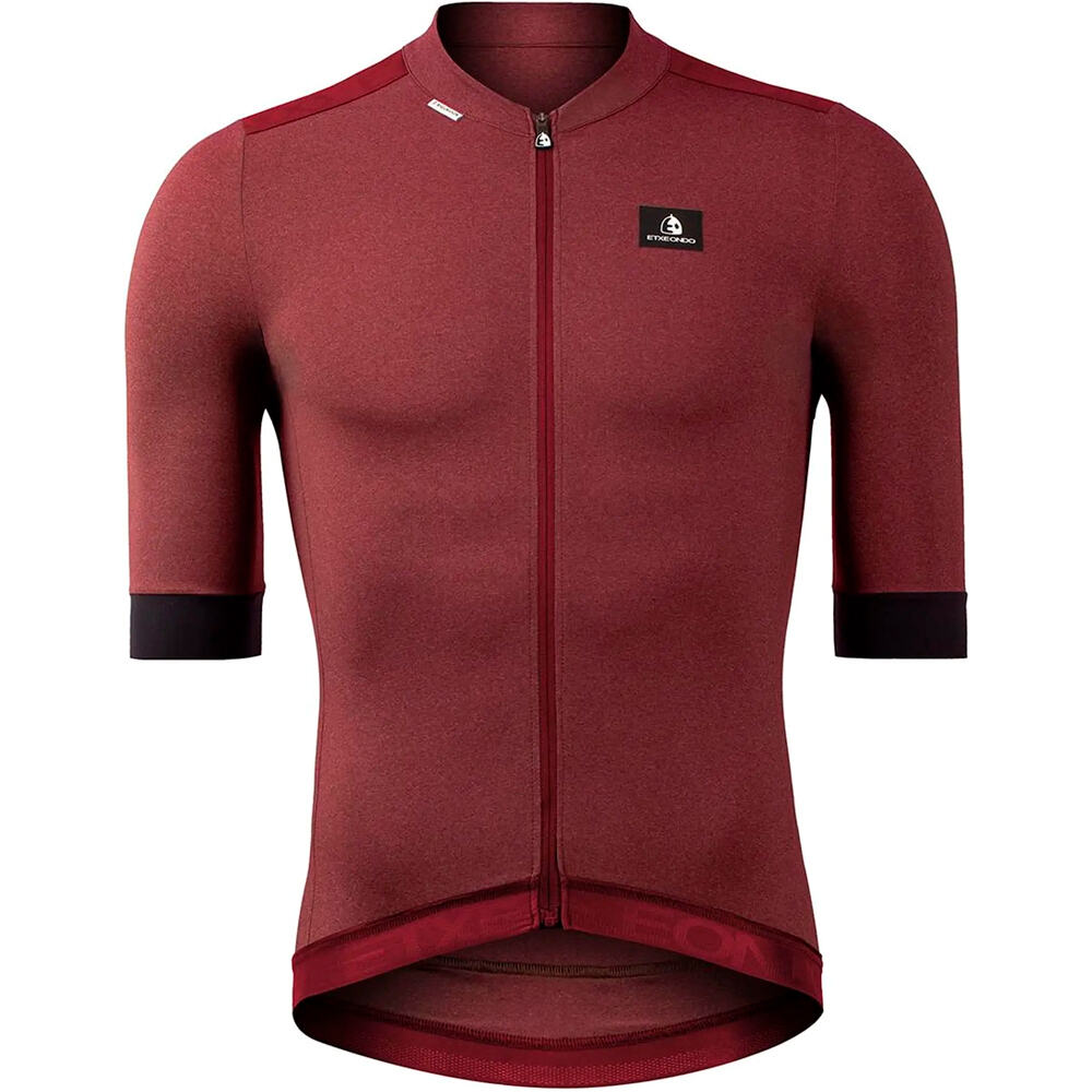 Ondar maillot manga corta hombre Granate (M)