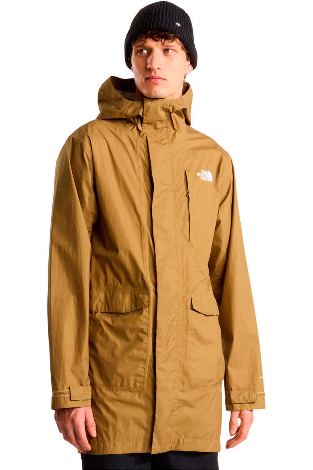 Packable chaqueta impermeable hombre Marron (XL)