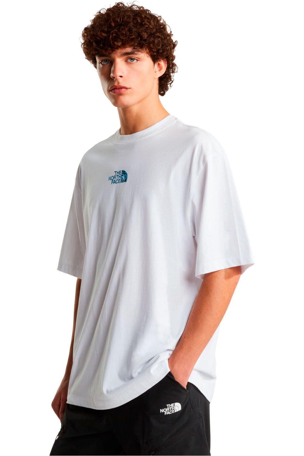 Liquid logo oversize camiseta montaña manga corta hombre Blanco (L)