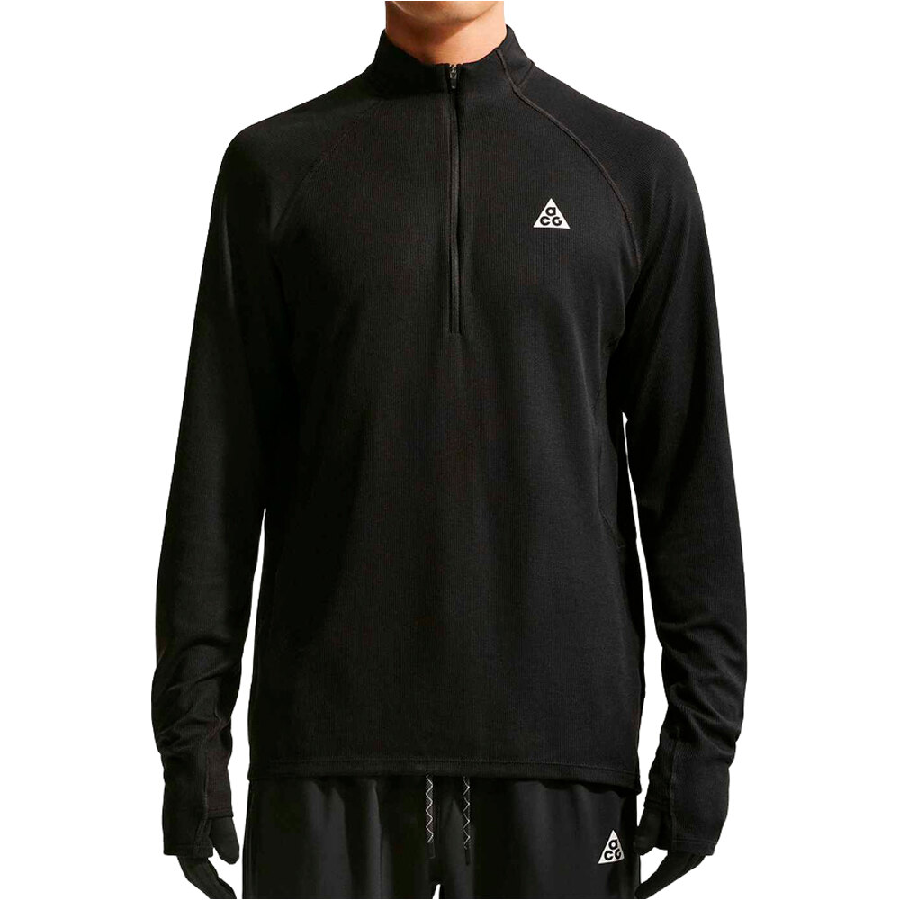 Dri-fit acg camisetas trail running manga larga hombre Negro (XS)