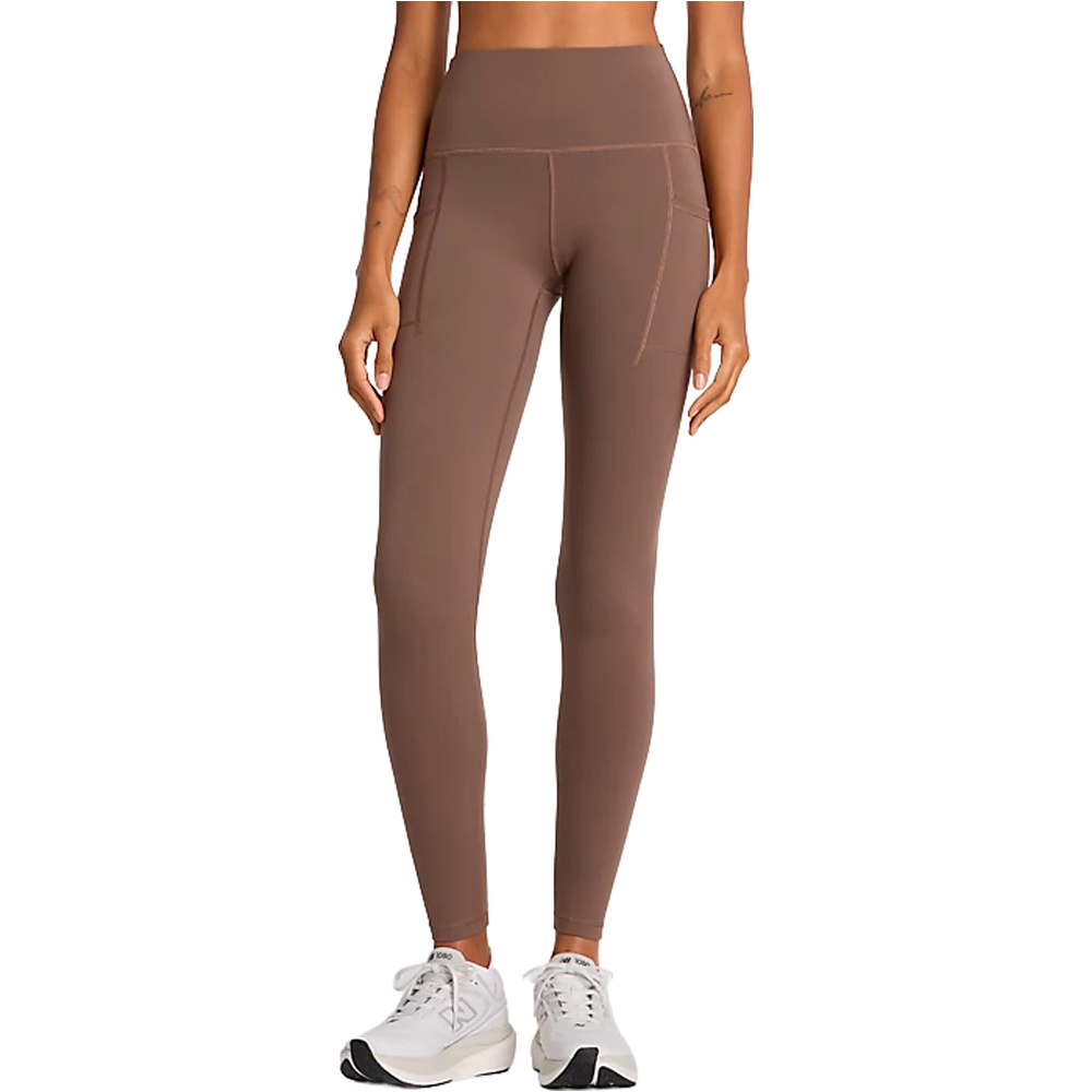 Sleek pocket malla larga running mujer Marron (XS)