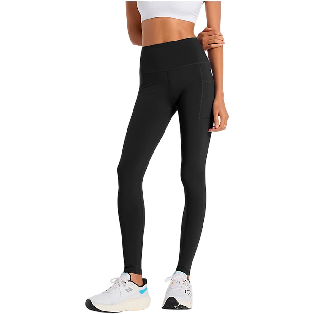 New Balance sleek pocket high rise malla larga running mujer