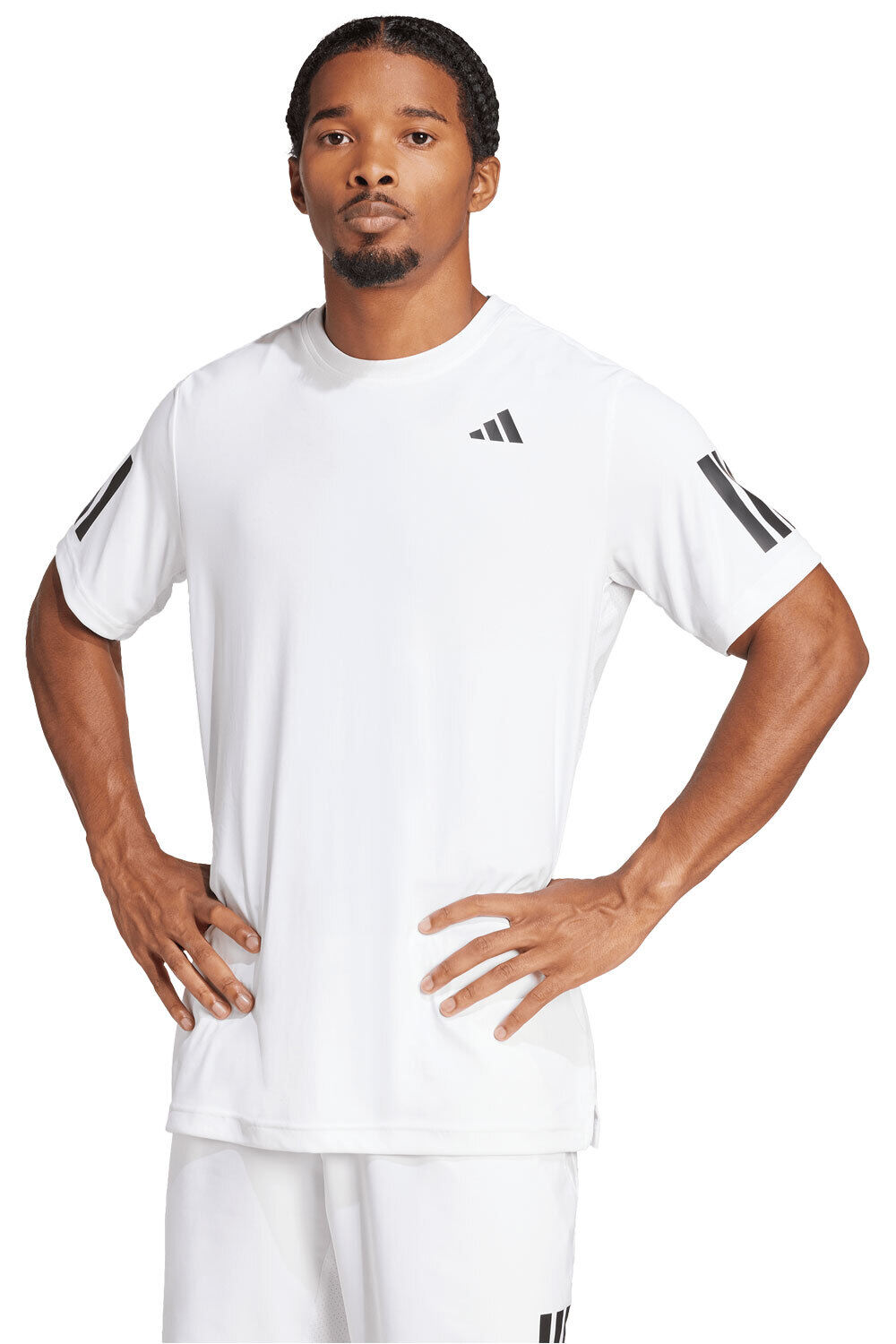 T club 3 stripes camiseta tenis manga corta hombre Blanco (XL)