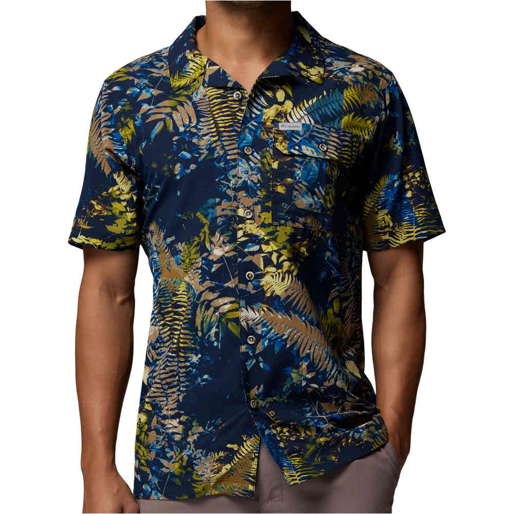 Tech trail utility camisa montaña manga corta hombre Marino (XL)