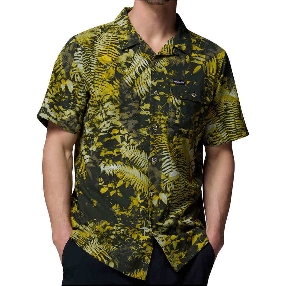 Tech trail utility camisa montaña manga corta hombre Amarillo (XL)