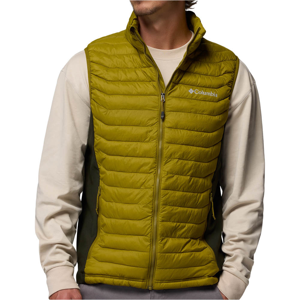 Powder pass hybrid chaleco outdoor hombre Verde (XL)
