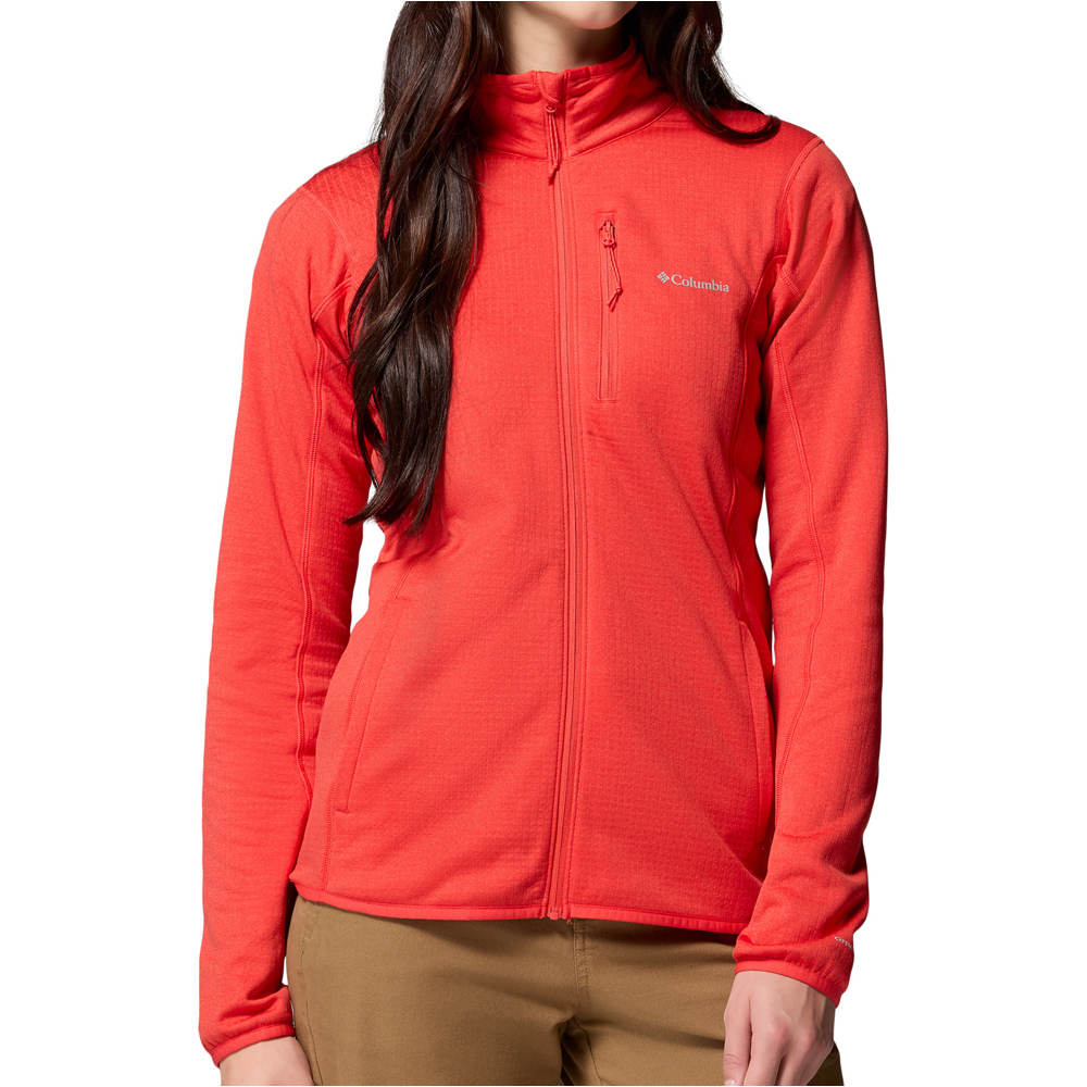 Essential hike grid forro polar mujer Rosa (S)