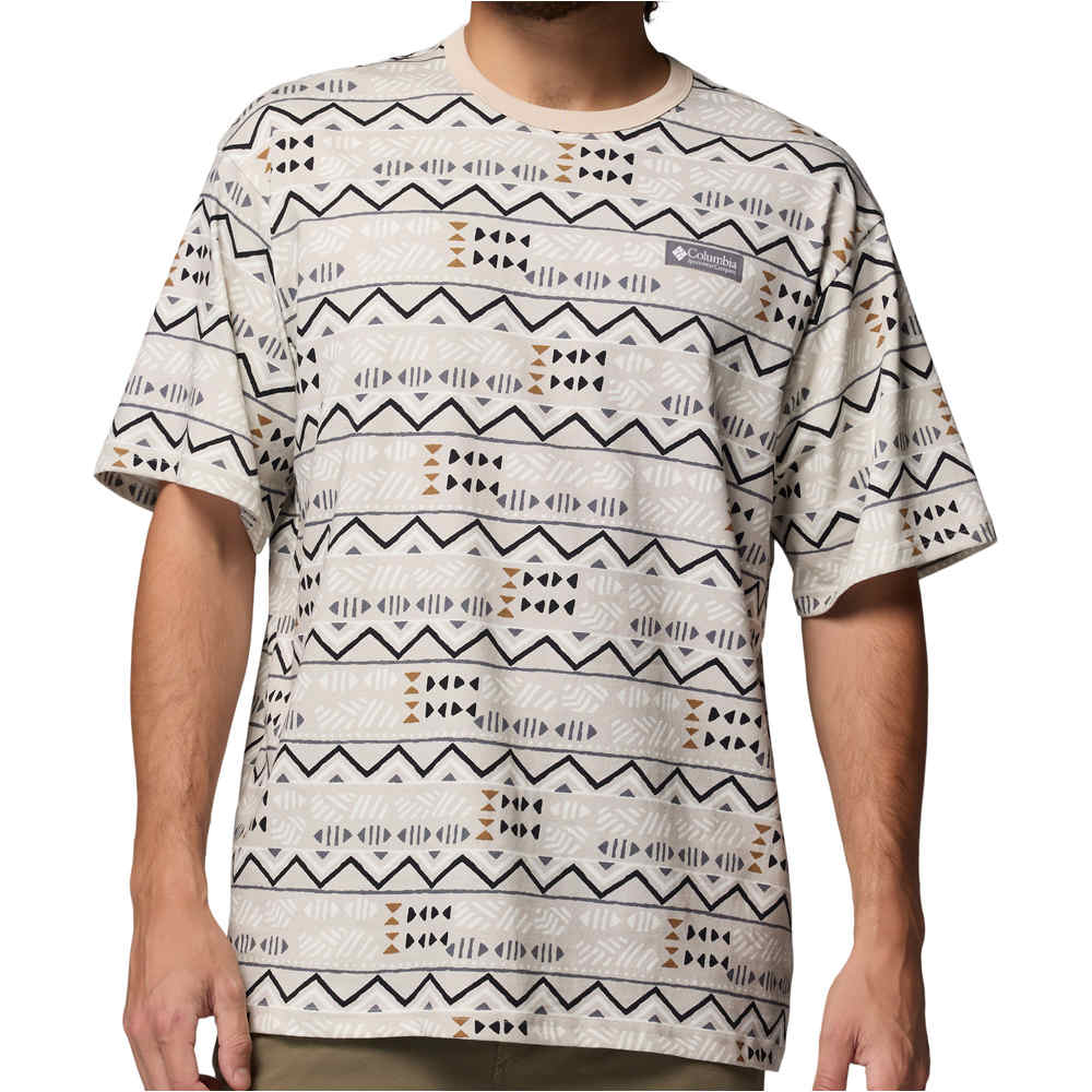 Csc heavyweight printed camiseta montaña manga corta hombre Marron