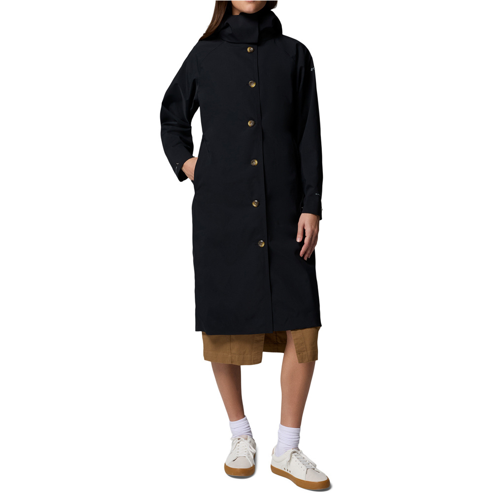 Amazetrench rain chaqueta impermeable mujer Negro (L)