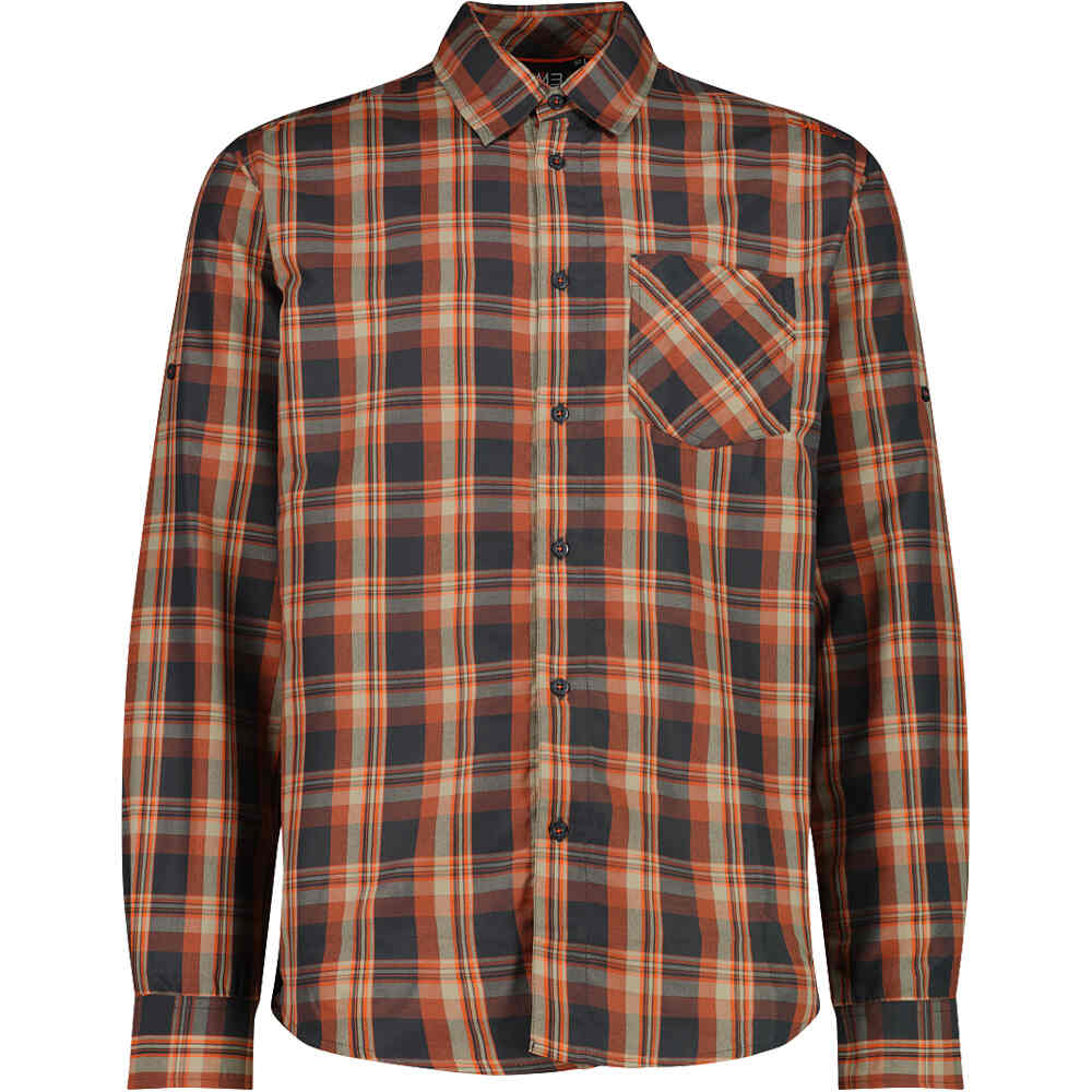 Man shirt long sleeves camisa montaña manga larga hombre Gris (50)