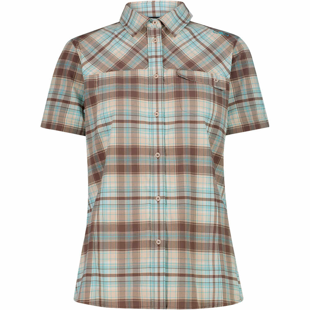 Woman shirt camisa montaña manga corta mujer Marron (38)