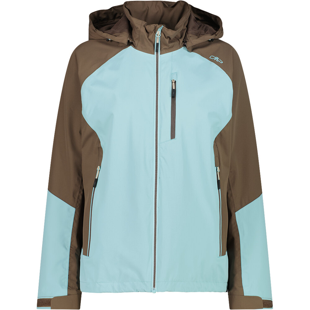 Woman jacket zip hood chaqueta impermeable mujer Verde (40)