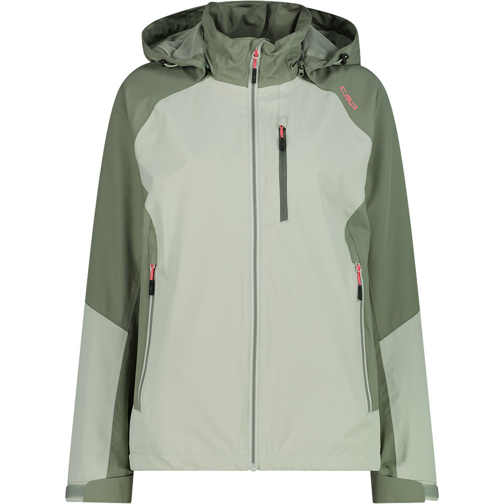 Woman jacket zip hood chaqueta impermeable mujer Verde (34)