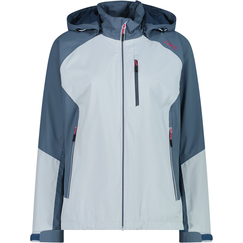 Woman jacket zip hood chaqueta impermeable mujer Azul (46)