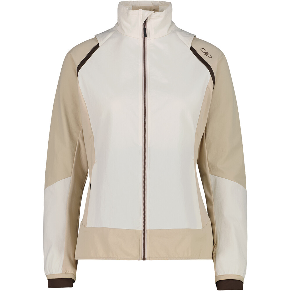 Woman jacket hybrid with detachable sleeves chaqueta softshell mujer Blanco (42)