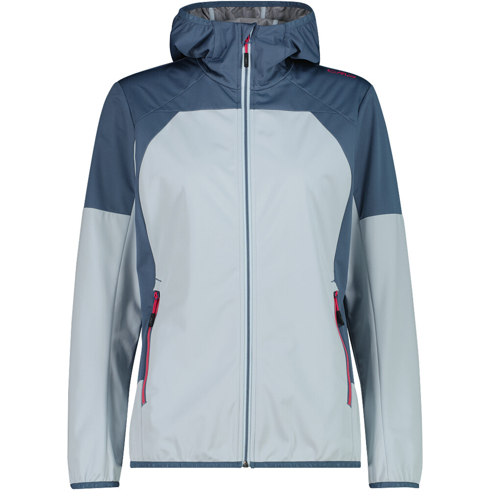 Woman jacket fix hood chaqueta impermeable mujer Azul (38)