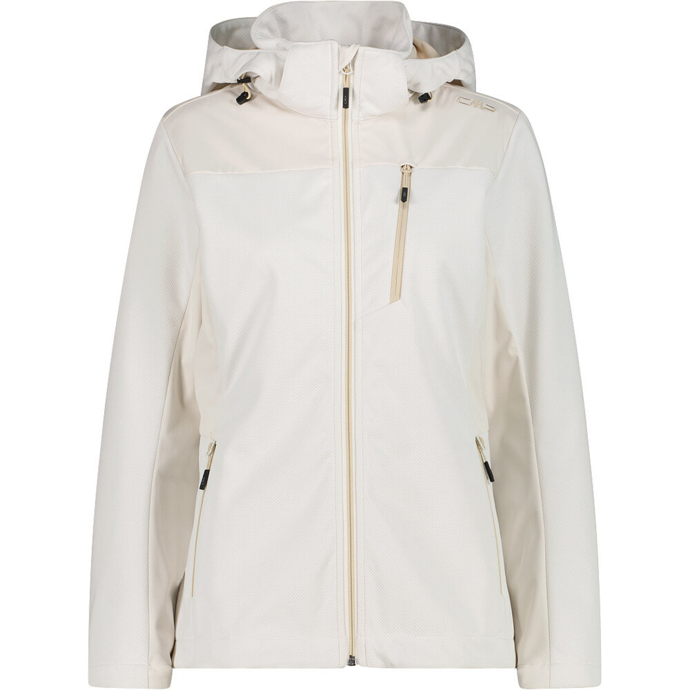 Woman jacket zip hood chaqueta softshell mujer Blanco (44)