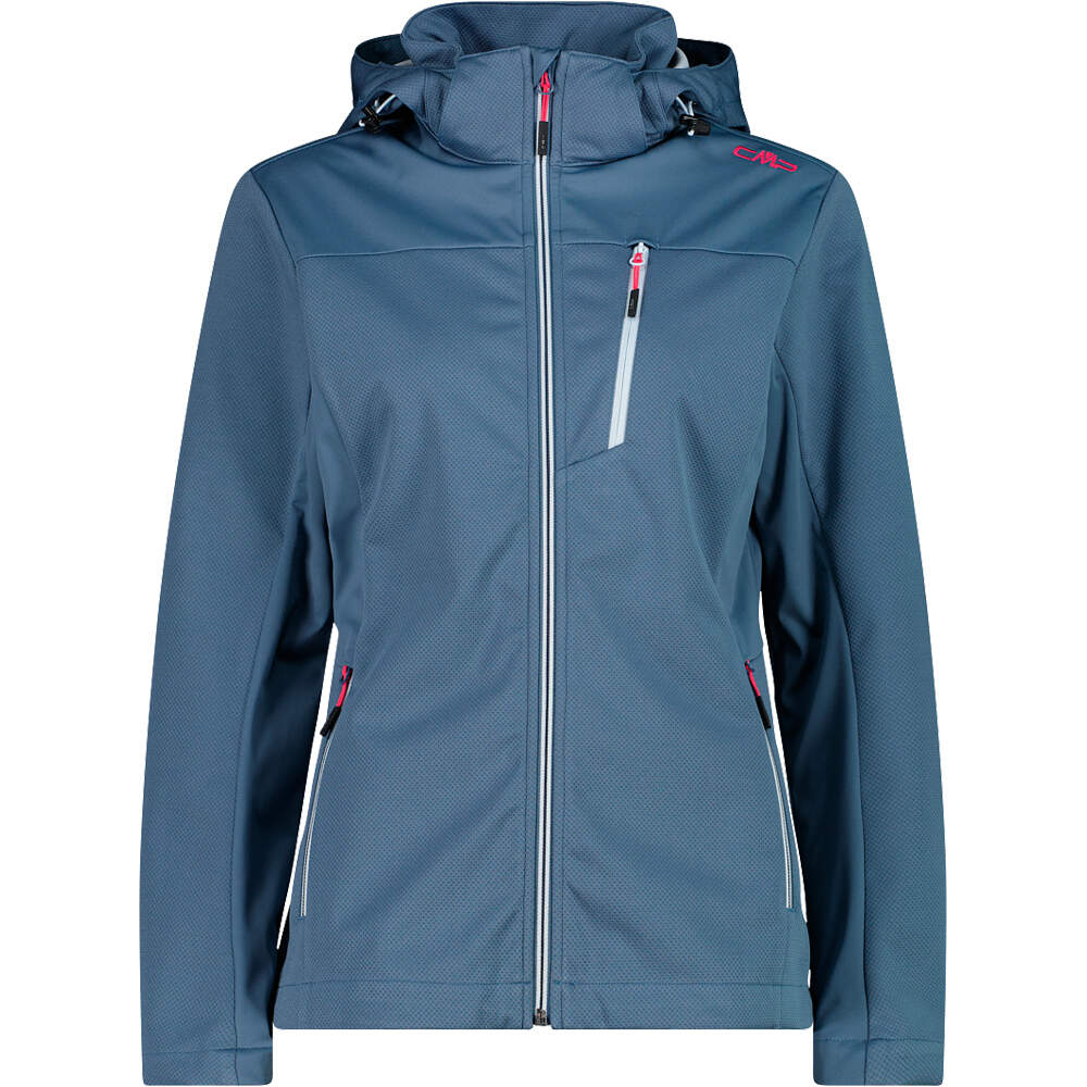 Woman jacket zip hood chaqueta softshell mujer Azul (38)
