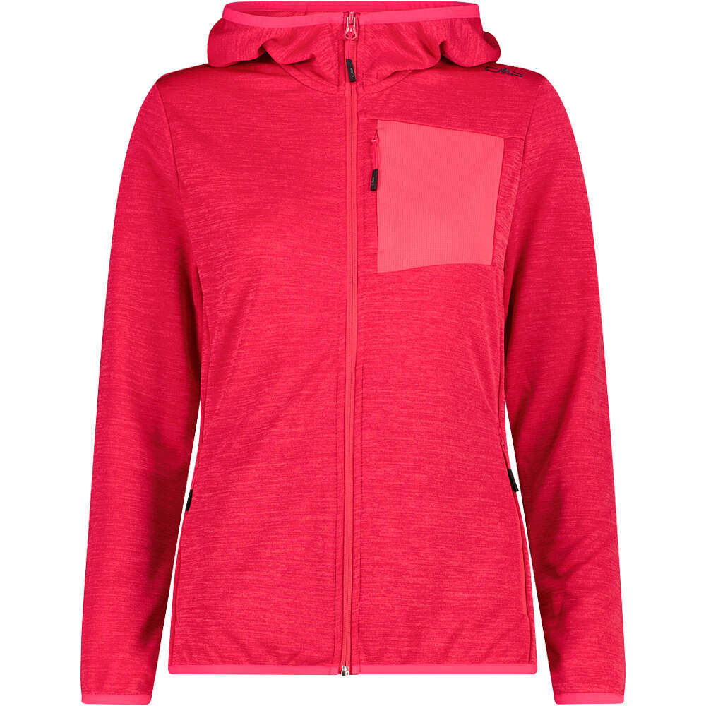 Woman jacket fix hood forro polar mujer Rosa (42)