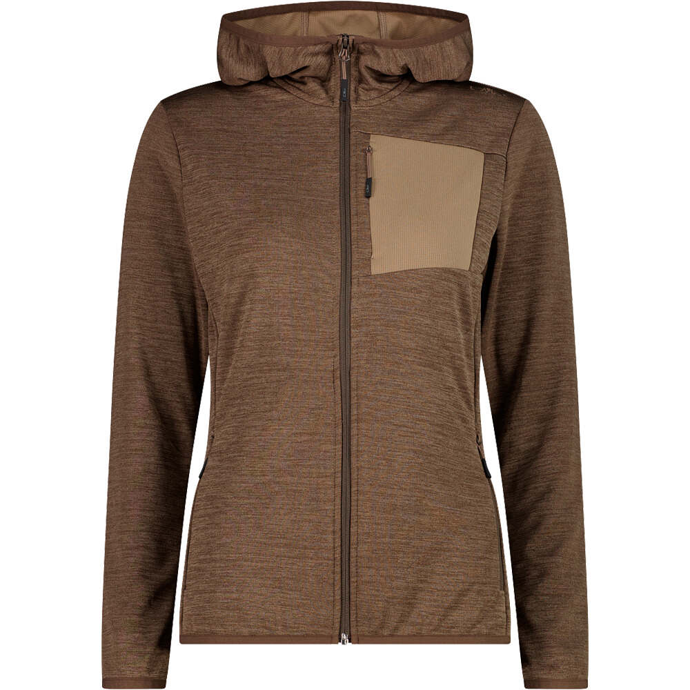 Woman jacket fix hood forro polar mujer Marron (38)
