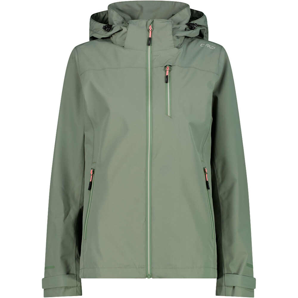 Woman jacket zip chaqueta impermeable mujer Verde (36)