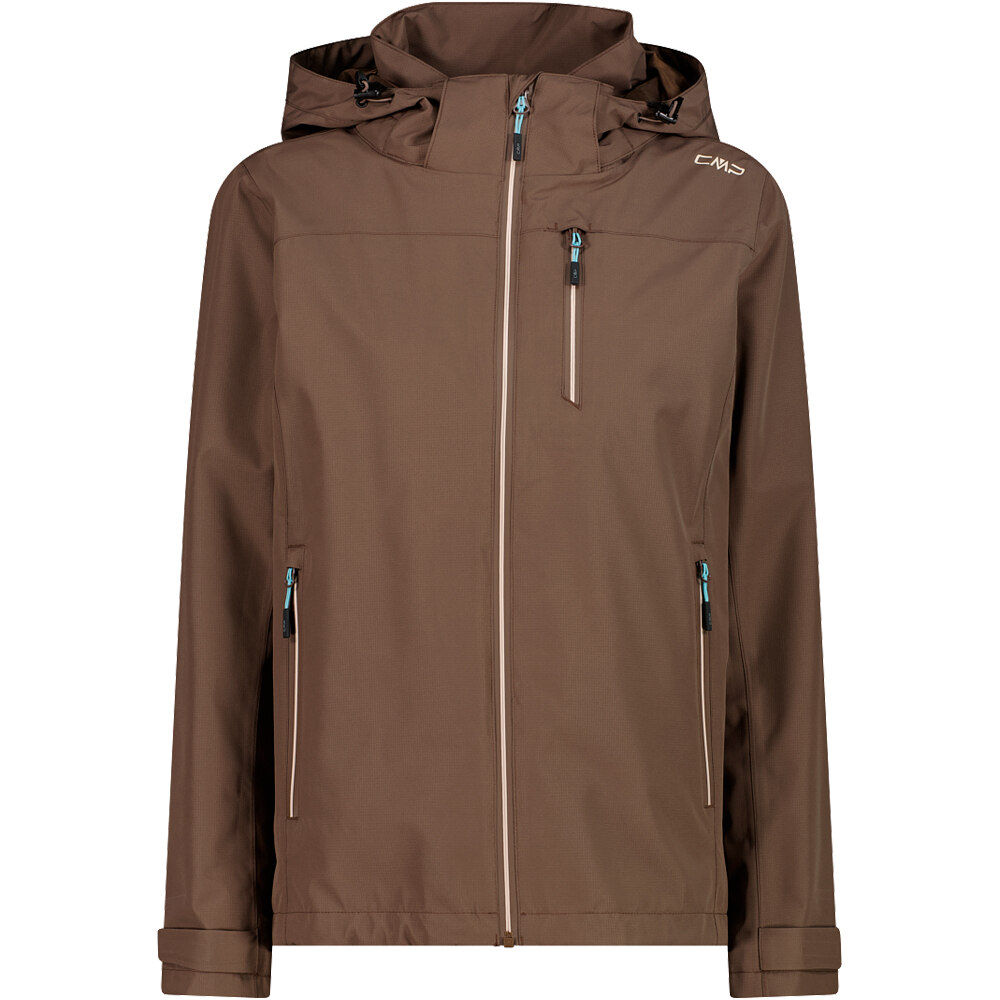Woman jacket zip chaqueta impermeable mujer Marron (38)