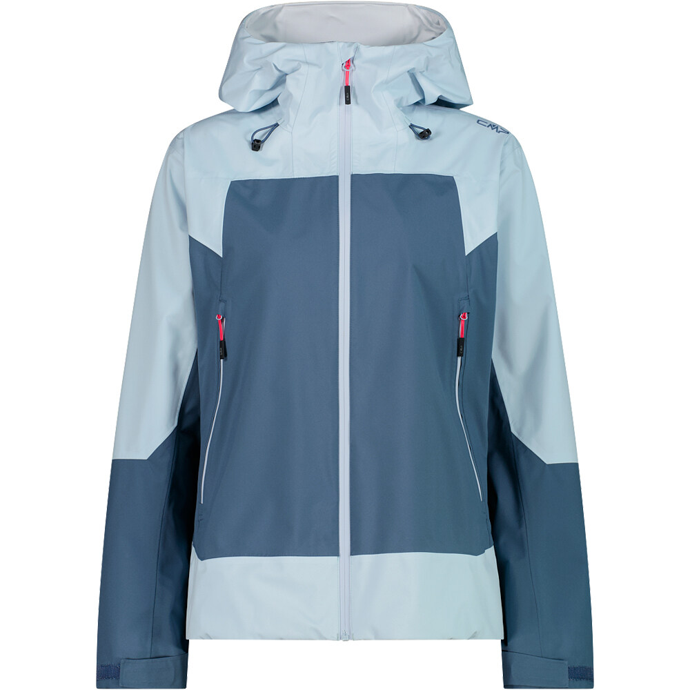Woman jacket fix hood chaqueta impermeable mujer Azul (38)