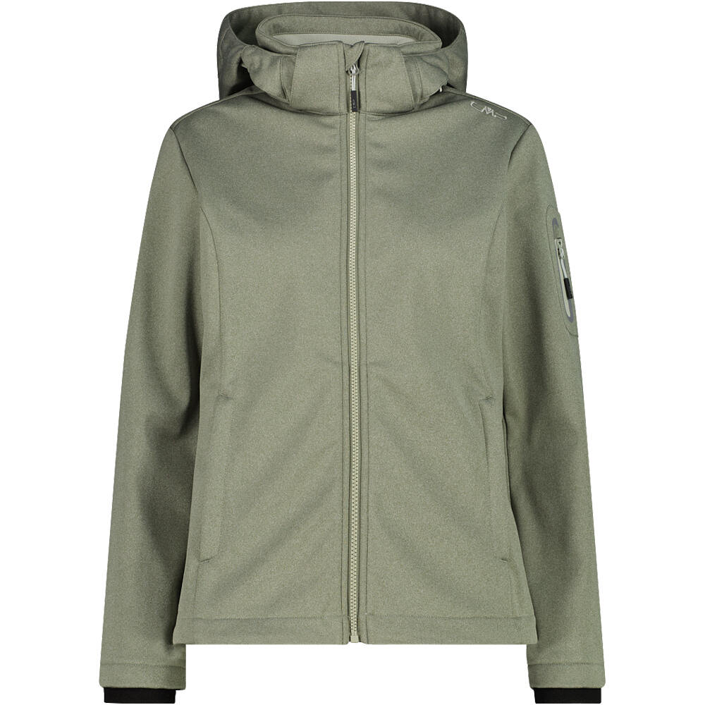 Woman jacket zip hood chaqueta softshell mujer Verde (46)