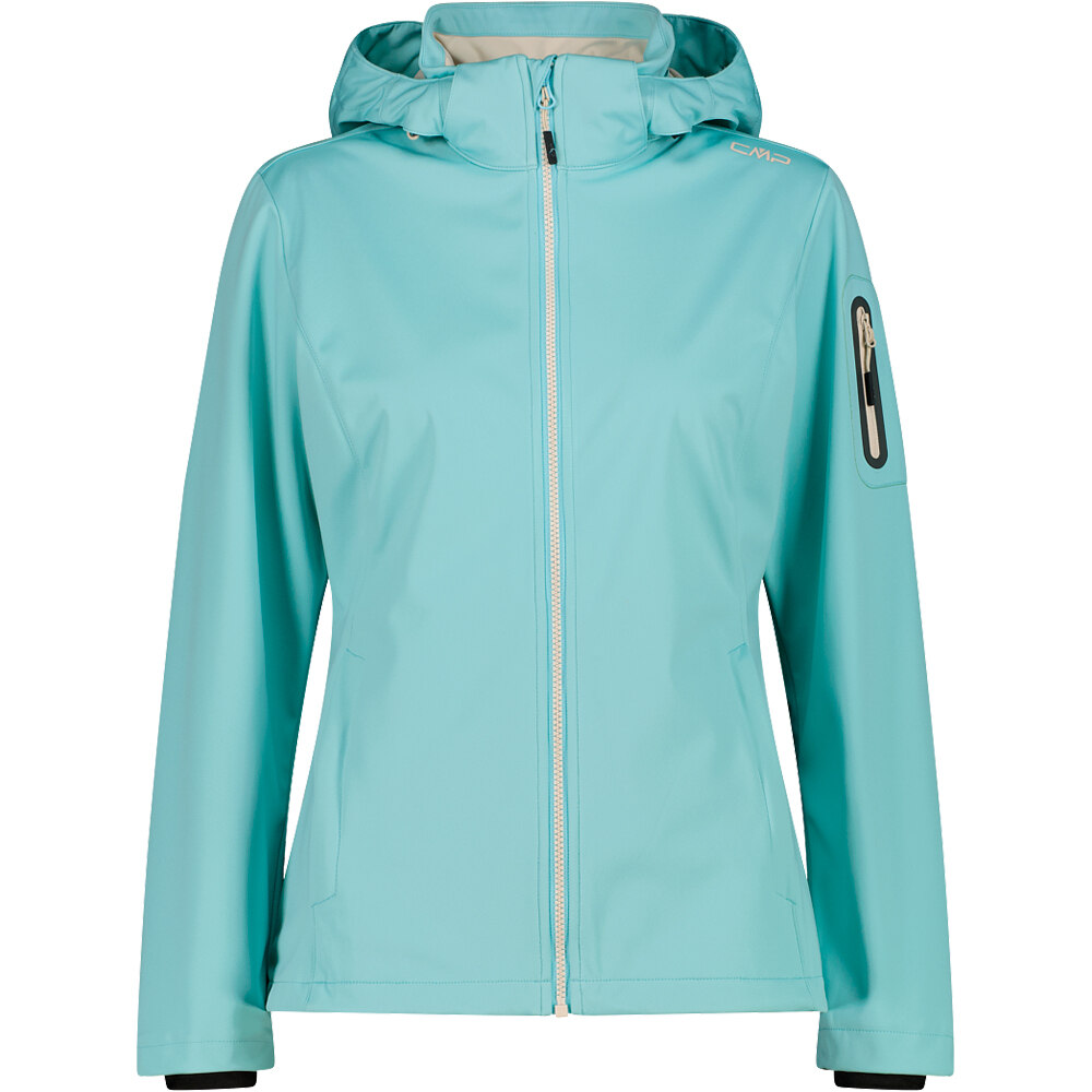Woman jacket zip hood chaqueta softshell mujer Verde (40)
