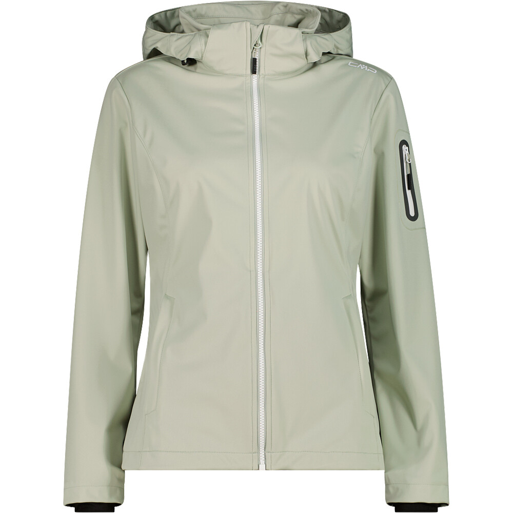 Woman jacket zip hood chaqueta softshell mujer Verde (48)