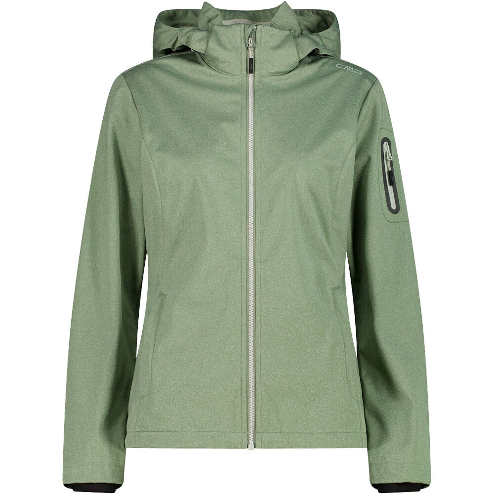 Woman jacket zip hood chaqueta softshell mujer Verde (42)