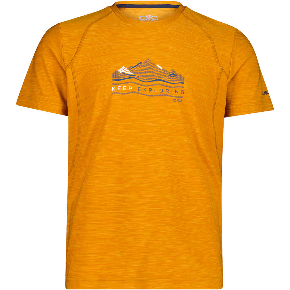 Man t-shirt camiseta montaña manga corta hombre Naranja (56)
