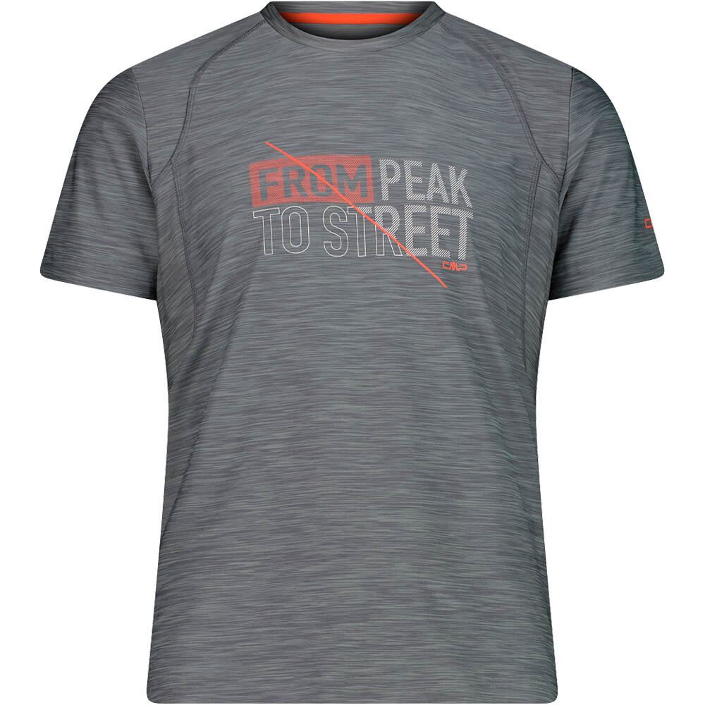 Man t-shirt camiseta montaña manga corta hombre Gris (56)