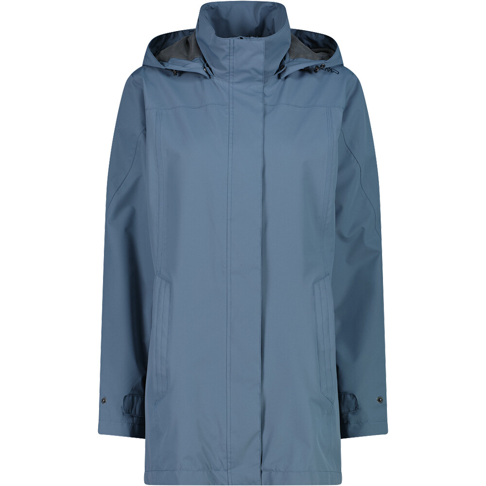 Woman jacket snaps hood chaqueta impermeable mujer Azul (42)