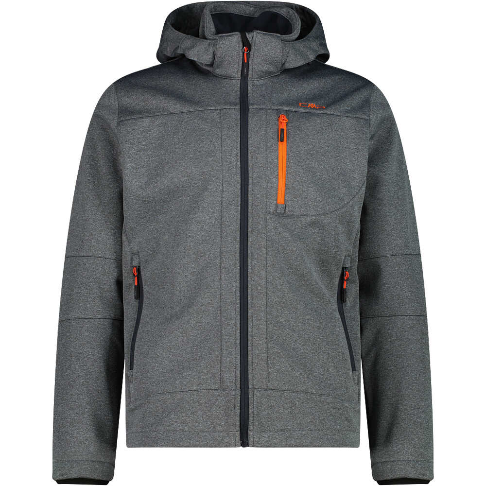 Man jacket zip hood chaqueta softshell hombre Gris (56)