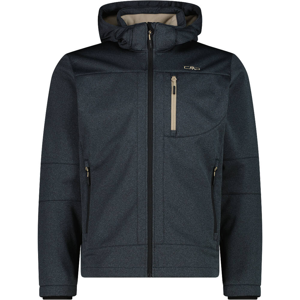 Man jacket zip hood chaqueta softshell hombre Gris (50)