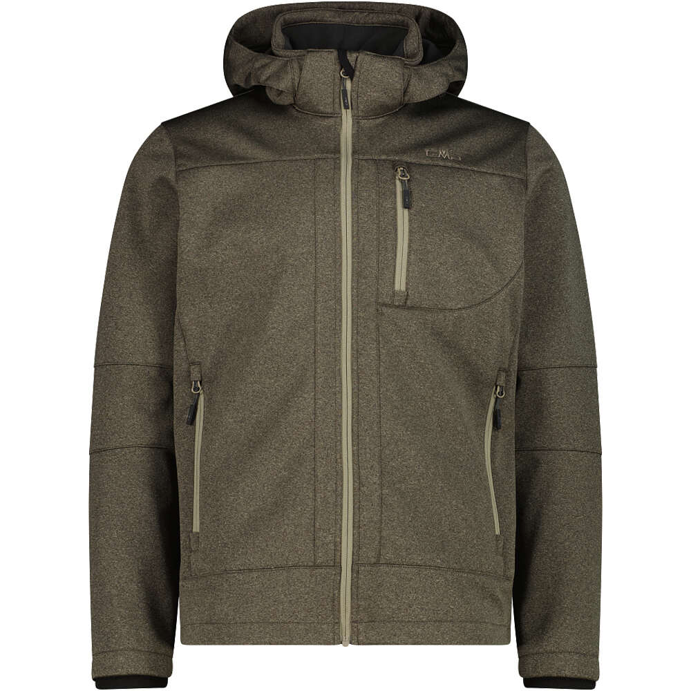 Man jacket zip hood chaqueta softshell hombre Verde (60)