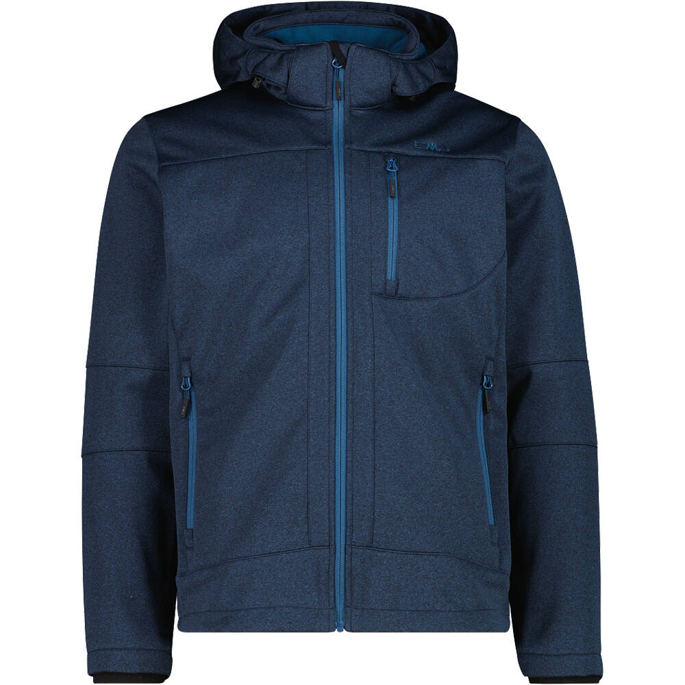 Man jacket zip hood chaqueta softshell hombre Azul (50)