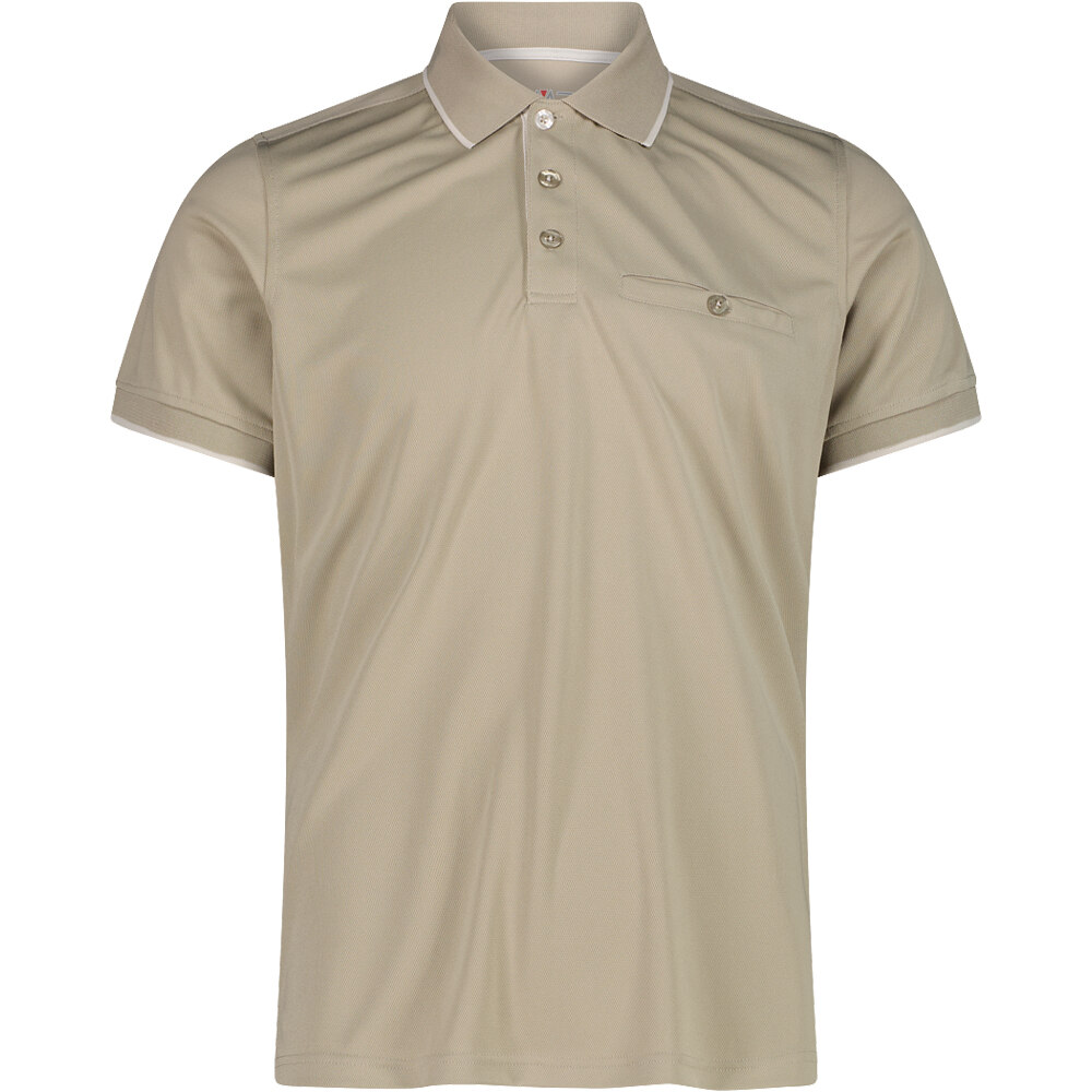 Man polo camiseta montaña manga corta hombre Marron (50)